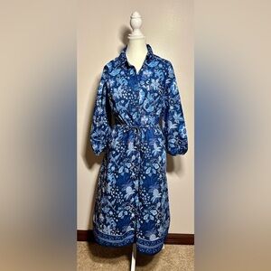 Talbots Blue Floral Dress